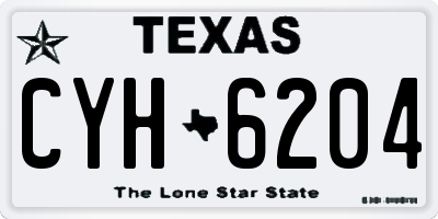TX license plate CYH6204