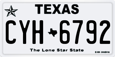 TX license plate CYH6792