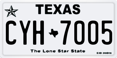 TX license plate CYH7005