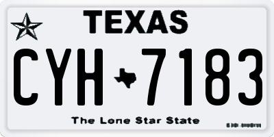 TX license plate CYH7183