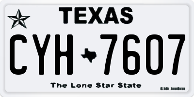 TX license plate CYH7607