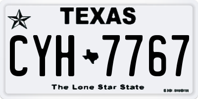 TX license plate CYH7767