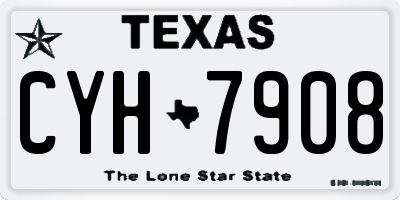 TX license plate CYH7908