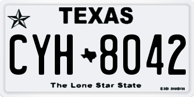 TX license plate CYH8042