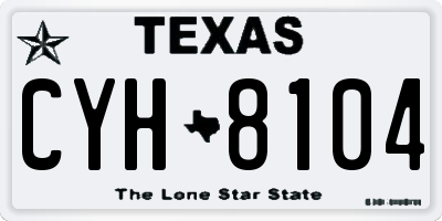 TX license plate CYH8104