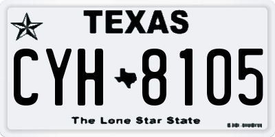 TX license plate CYH8105