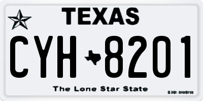TX license plate CYH8201