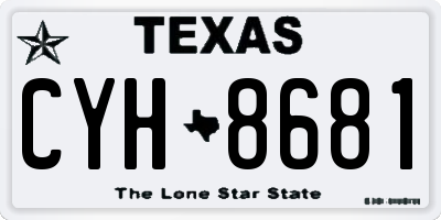 TX license plate CYH8681