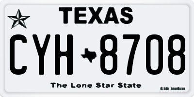 TX license plate CYH8708