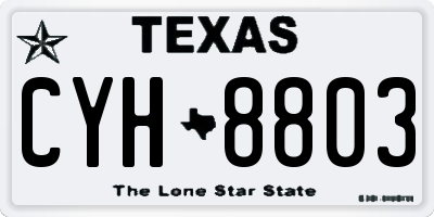 TX license plate CYH8803