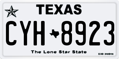 TX license plate CYH8923