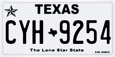TX license plate CYH9254