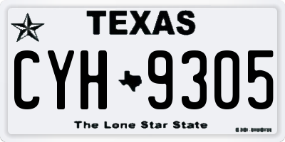 TX license plate CYH9305