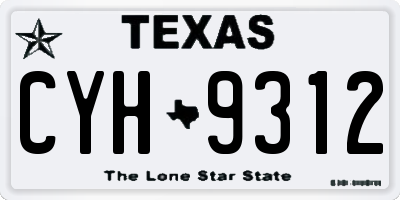 TX license plate CYH9312