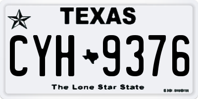TX license plate CYH9376