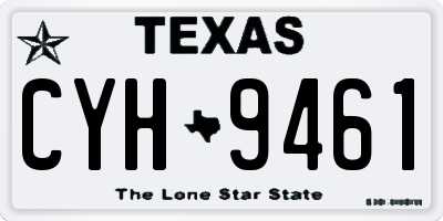 TX license plate CYH9461