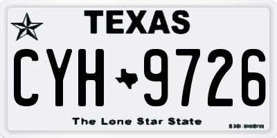 TX license plate CYH9726