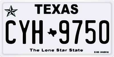 TX license plate CYH9750