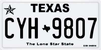TX license plate CYH9807
