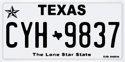 TX license plate CYH9837