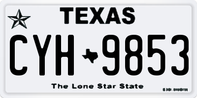 TX license plate CYH9853