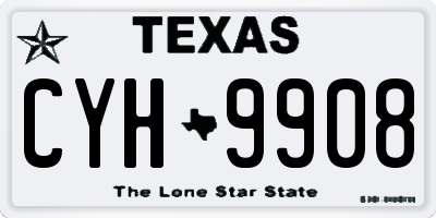 TX license plate CYH9908