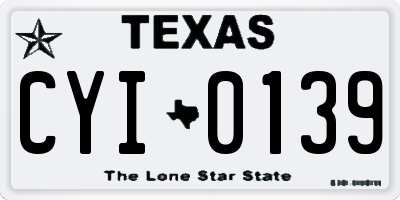 TX license plate CYI0139
