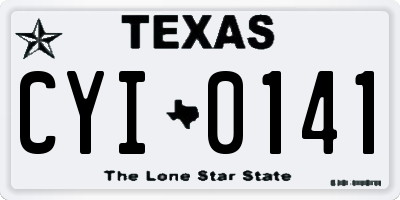 TX license plate CYI0141