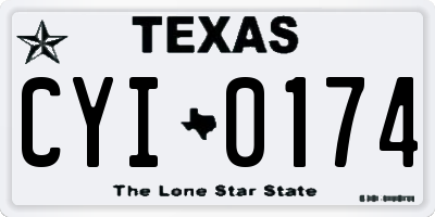 TX license plate CYI0174