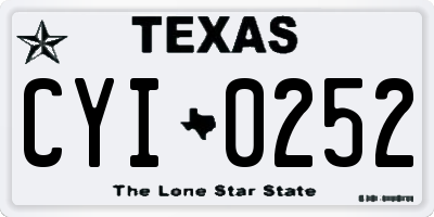 TX license plate CYI0252