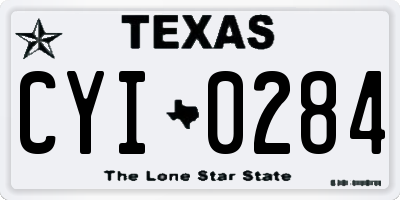 TX license plate CYI0284