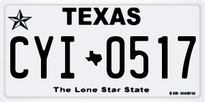 TX license plate CYI0517