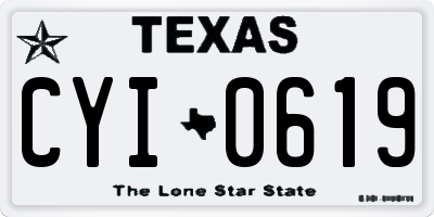 TX license plate CYI0619
