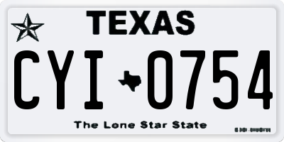 TX license plate CYI0754