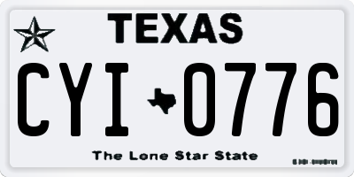 TX license plate CYI0776