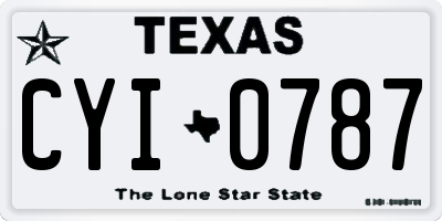 TX license plate CYI0787