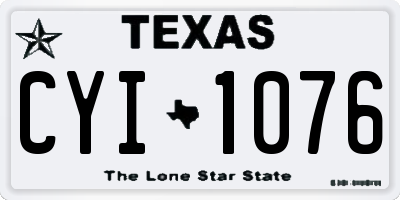 TX license plate CYI1076