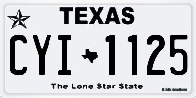 TX license plate CYI1125