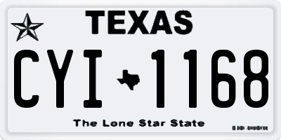 TX license plate CYI1168