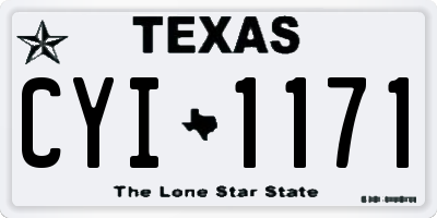 TX license plate CYI1171