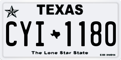 TX license plate CYI1180
