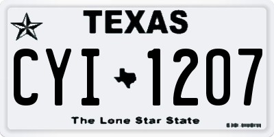 TX license plate CYI1207