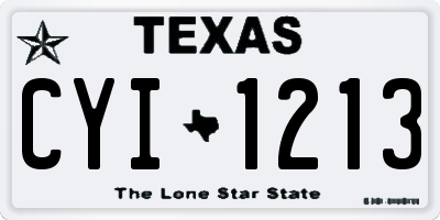 TX license plate CYI1213