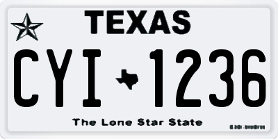 TX license plate CYI1236