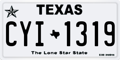 TX license plate CYI1319