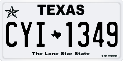 TX license plate CYI1349