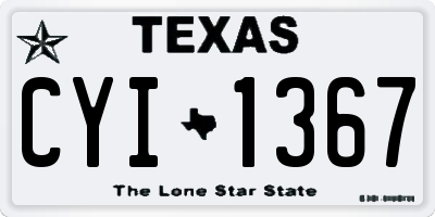 TX license plate CYI1367