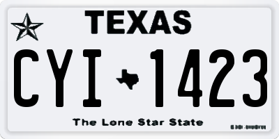TX license plate CYI1423