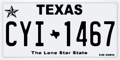 TX license plate CYI1467