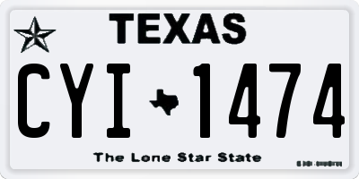 TX license plate CYI1474